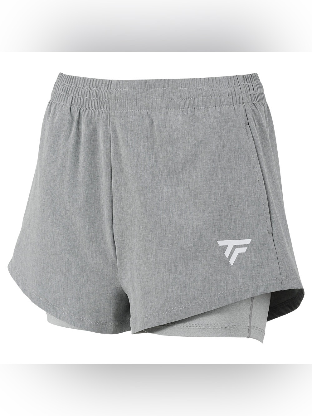 Tecnifibre Women's Silver Team Shorts 2-in-1 Athletic Activewear Light Gray